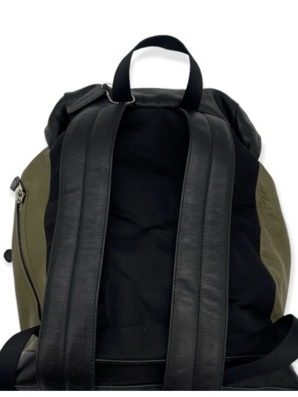 Coach Green and Black Leather Backpack Rucksack - Picture 4 of 6